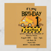 Het is mijn eerste 'Birthday Dump Truck'-uitvindin Kaart (Voorkant / Achterkant)