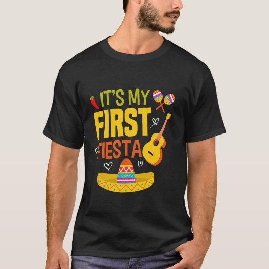 Het Is Mijn Eerste Feest Grappige Cinco De Mayo T-shirt (Voorkant)