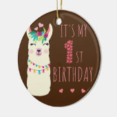 Het is mijn eerste geboorte van één jaar oud meisj keramisch ornament (Links)