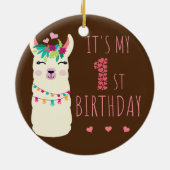 Het is mijn eerste geboorte van één jaar oud meisj keramisch ornament (Achterkant)