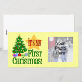 Het is mijn eerste kerst, vakantie Baby fotokaarte Feestdagenkaart (Voorkant / Achterkant)