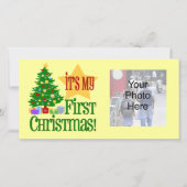 Het is mijn eerste kerst, vakantie Baby fotokaarte Feestdagenkaart (Voorkant)