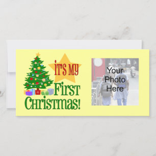 Het is mijn eerste kerst, vakantie Baby fotokaarte Feestdagenkaart