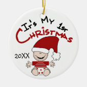 Het is mijn eerste kerstversiering keramisch ornament (Voorkant)