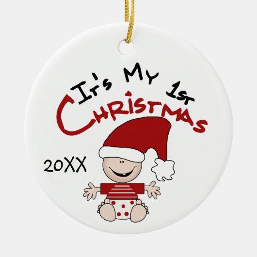 Het is mijn eerste kerstversiering keramisch ornament (Voorkant)