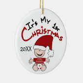 Het is mijn eerste kerstversiering keramisch ornament (Rechts)