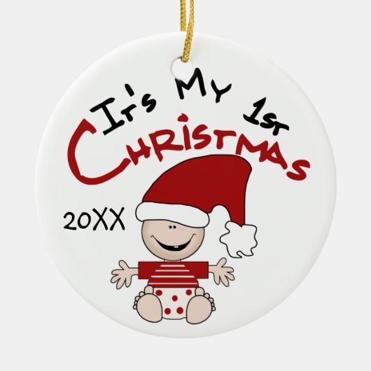 Het is mijn eerste kerstversiering keramisch ornament (Voorkant)