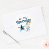 Het is mijn eerste verjaardag ronde sticker (Envelop)