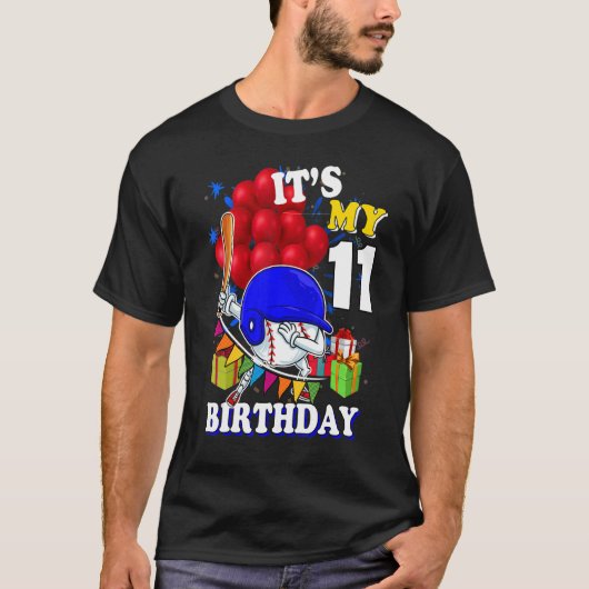 Het is mijn elfde verjaardag 11 jaar oude Baseball T-shirt (Voorkant)