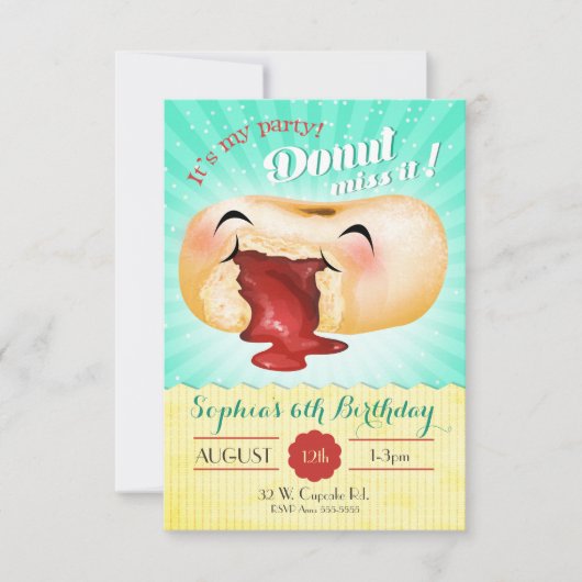 Het is mijn feest, mis het niet! verjaardagsuitnod kaart (Voorkant)