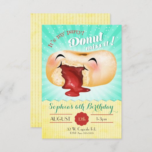 Het is mijn feest, mis het niet! verjaardagsuitnod kaart (Voorkant / Achterkant)