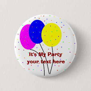 Het is mijn feest. ronde button 5,7 cm