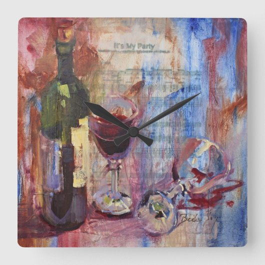 Het is mijn feest vierkante klok (Voorkant)