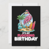 Het is mijn 'Flocking Birthday Flamingo' Kaart (Voorkant)