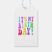 Het is mijn geboorte Retro Groovy voor meisjes Cadeaulabel (Achterkant)