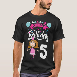 Het is mijn geboortedag 5.. ...die als een feestda t-shirt