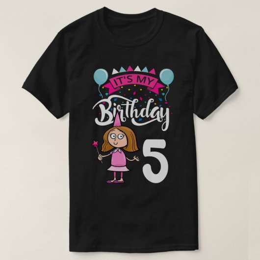 Het is mijn geboortedag 5.. ...die als een feilloz t-shirt (Design voorkant)