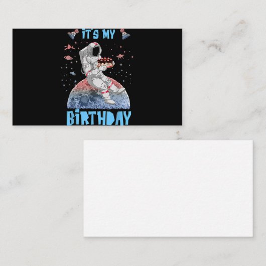 Het is mijn geboortedag Astronaut Youth Kinder Out Informatiekaartje (Voorkant / Achterkant)