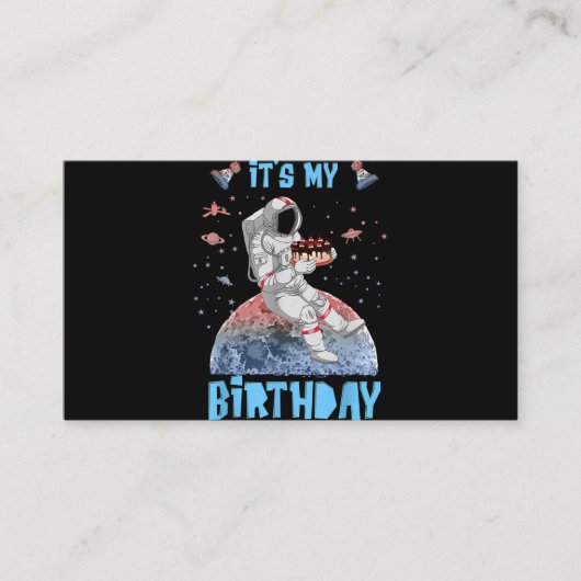 Het is mijn geboortedag Astronaut Youth Kinder Out Informatiekaartje (Voorkant)