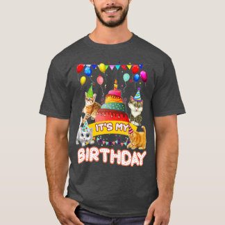 Het is mijn geboortedag Cat en Kitten Party Day Gi T-shirt