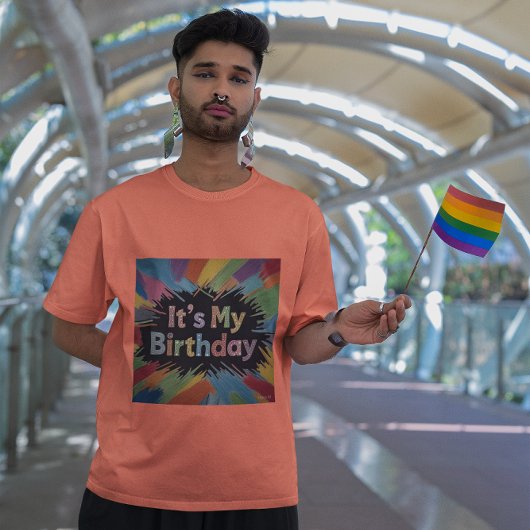 Het is mijn geboortedag geometrische Confetti T-shirt