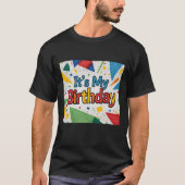 Het is mijn geboortedag geometrische Confetti T-shirt (Voorkant)