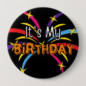 Het is mijn geboortedag Jumbo Streamers Ronde Button 4,0 Cm (Voorkant)