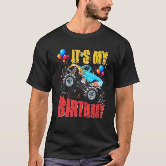 Het is mijn geboortedag voor de Monster Truck Car T-shirt (Voorkant)
