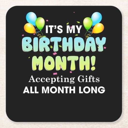 Het is mijn geboortemaand die de hele maand cadeau kartonnen onderzetters (Voorkant)
