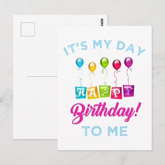 Het is mijn gelukkige verjaardag briefkaart (Voorkant / Achterkant)