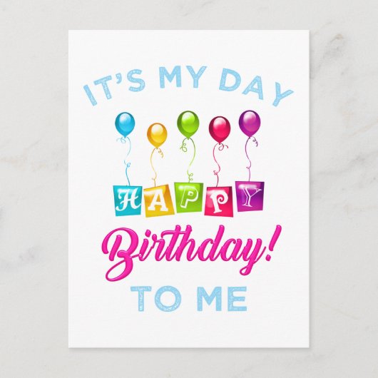 Het is mijn gelukkige verjaardag briefkaart (Voorkant)