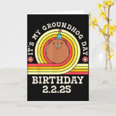 Het is mijn Groundhog Day verjaardagsfeesthoed Gra Kaart (Gele Bloem)
