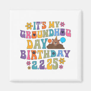 Het is mijn Groundhog Day verjaardagsfeesthoed Gra Magneet