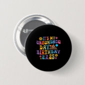 Het is mijn Groundhog Day verjaardagsfeesthoed Gra Ronde Button 5,7 Cm (Voorkant /achterkant)