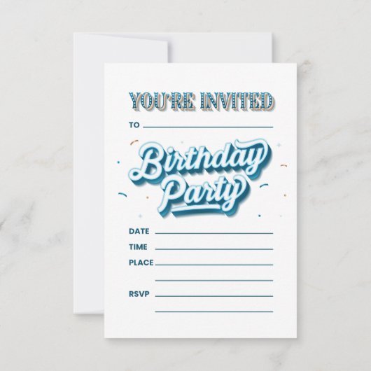 Het is Mijn Happy Birthday Party Uitnodiging (klei (Achterkant)