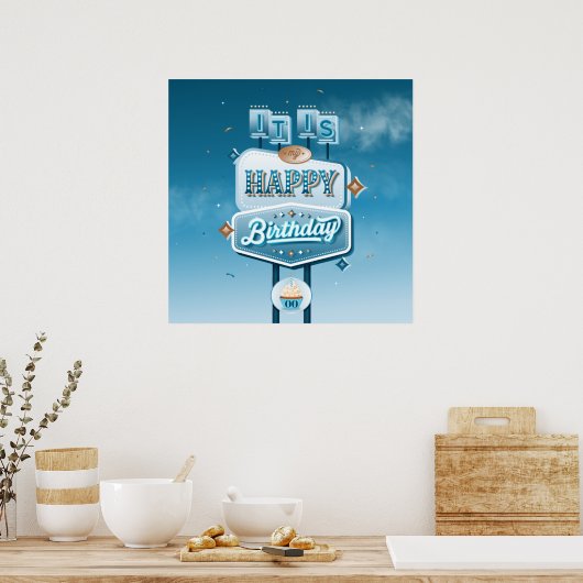 Het is mijn Happy Birthday Square Poster (Keuken)