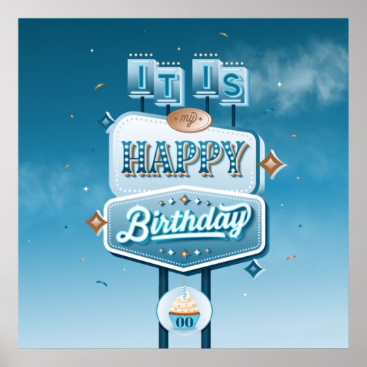 Het is mijn Happy Birthday Square Poster (Voorkant)