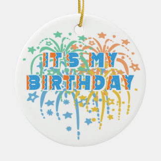 Het is mijn Happy Birthday Unisex Fireworks Colorf Keramisch Ornament