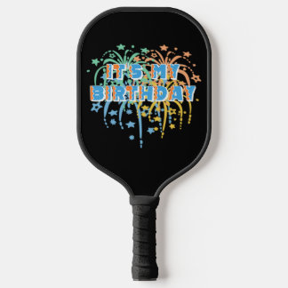 Het is mijn Happy Birthday Unisex Fireworks Colorf Pickleball Paddle