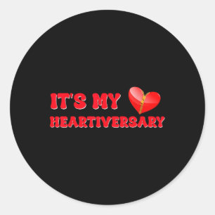 Het is mijn hartsverjaardag CHD Bewustzijn hart zi Ronde Sticker