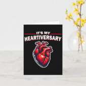Het is mijn Heartiversary CHD Awareness Hearts Dis Kaart (Gele Bloem)