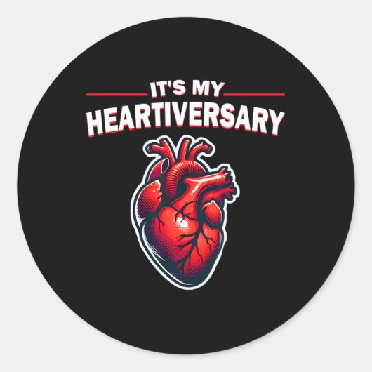Het is mijn Heartiversary CHD Awareness Hearts Dis Ronde Sticker (Voorkant)
