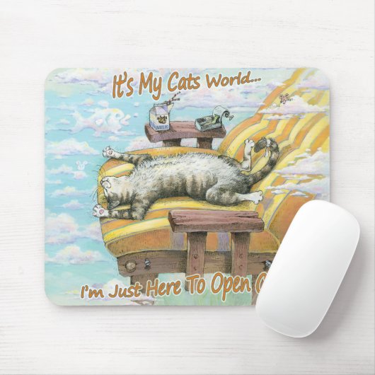 Het is mijn kattenwereld muismat (Met muis)