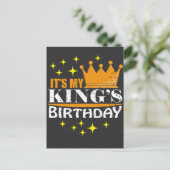 Het is mijn koning zijn verjaardagsfeest cadeau briefkaart (Staand voorkant)