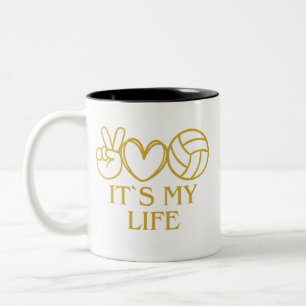 Het is mijn leven, volleybal tweekleurige koffiemok