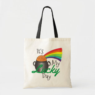 Het is mijn Lucky Day St. Patrick's Rainbow Gold Tote Bag