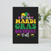 Het is mijn Mardi Gras Birthday Y'all Funny Carniv Bedankkaart (Staand voorkant)
