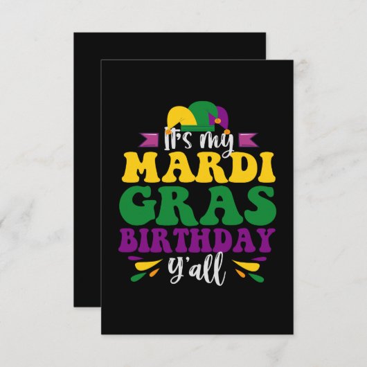 Het is mijn Mardi Gras Birthday Y'all Funny Carniv Bedankkaart (Voorkant / Achterkant)