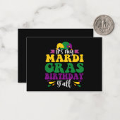 Het is mijn Mardi Gras Birthday Y'all Funny Carniv Notitiekaartje (Voorkant / Achterkant in situ)
