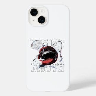 Het is mijn mond randglitch halftoonlippen Case-Mate iPhone 14 hoesje